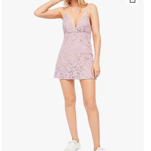 Free People Love Lace Mini Dress in Wisteria - Picture 2 of 10